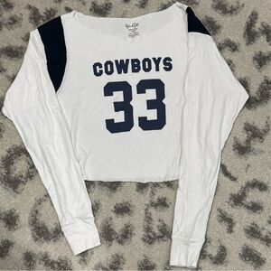 Brandy Melville John Galt Cowboys jersey long sleeve in navy blue and white